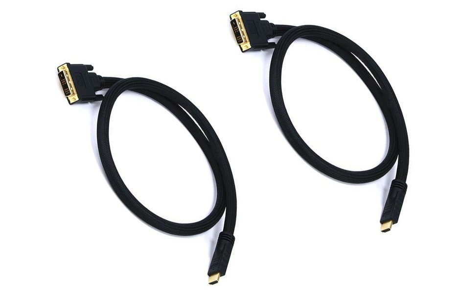 Monoprice 102285 15' 24AWG CL2 High Speed HDMI to DVI Adapter Cable with Net Jacket, Black N18