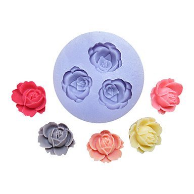 BTBALGIT Three Holes Flower Silicone Mold Fondant Molds Sugar Craft Tools Resin flowers Mould For Cakes
