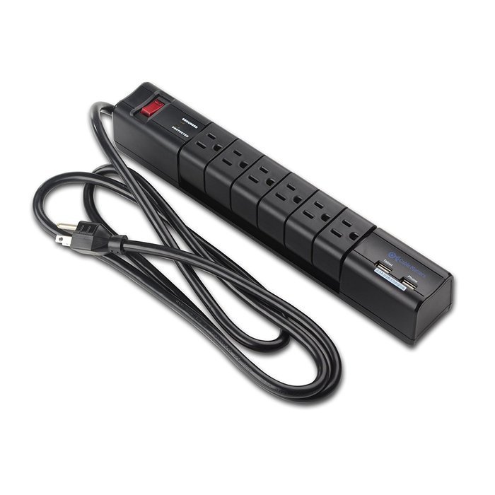 Cable Matters 6-Rotating Outlet Surge Protector Power Strip with 3.4A Dual USB Charging N19