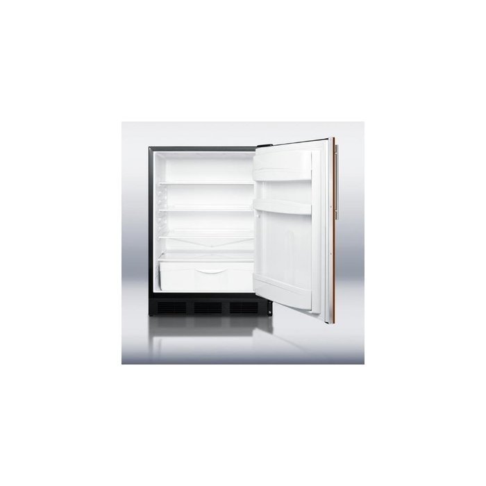 Summit FF6BBI7IF 24" Commercially Approved Compact Refrigerator with 5.5 cu. ft. Capacity Auto Defrost Door Shelves...