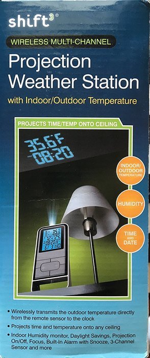 Shift 3 Wireless Multi-Channel Projection Weather Station w/ Indoor/Outdoor Temperature