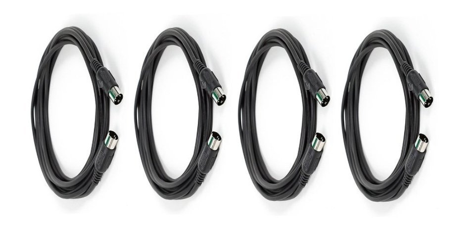 C&E 2 PCS, MIDI Cable with 5 Pin DIN Plugs, 10 Feet Black, CNE585437 N11