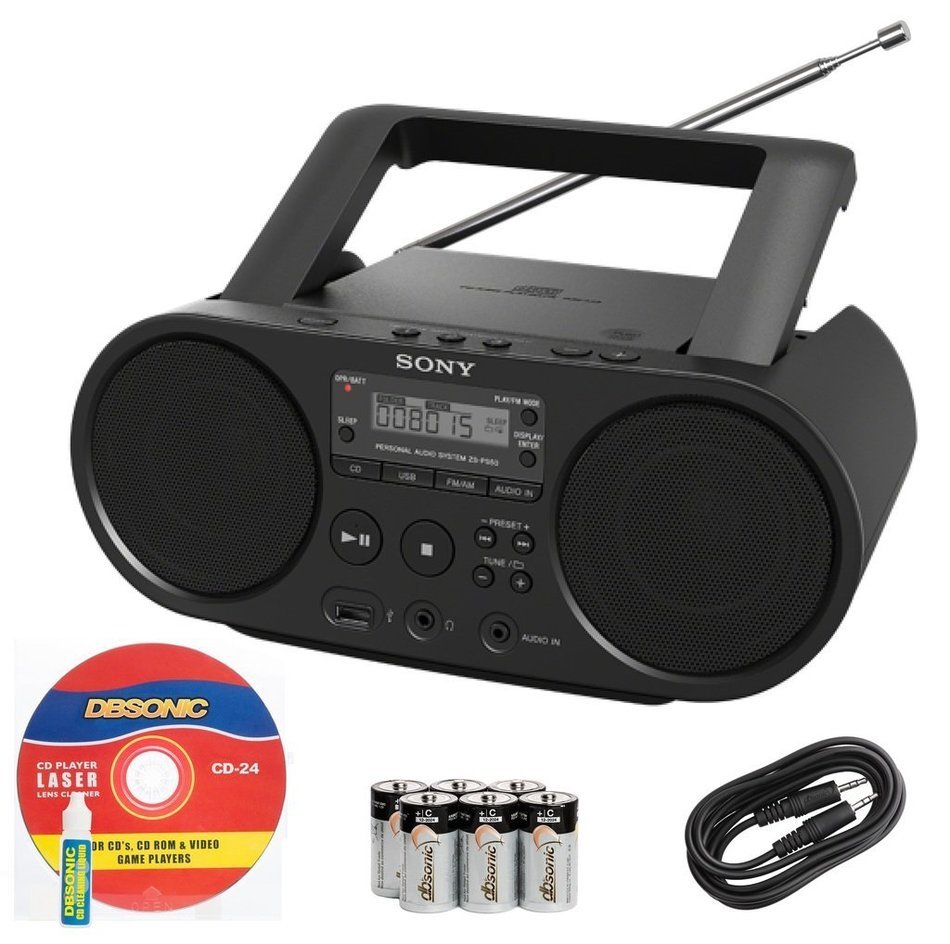 Sony Portable Full Range Stereo Boombox Sound System with MP3 CD Player, AM/FM Radio, 30 Presets, USB Input, Headphone... N8