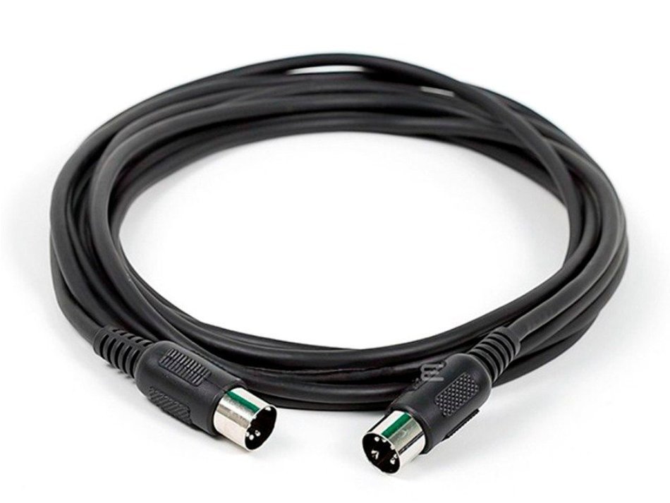 C&E 2 PCS, MIDI Cable with 5 Pin DIN Plugs, 10 Feet Black, CNE585437 N13