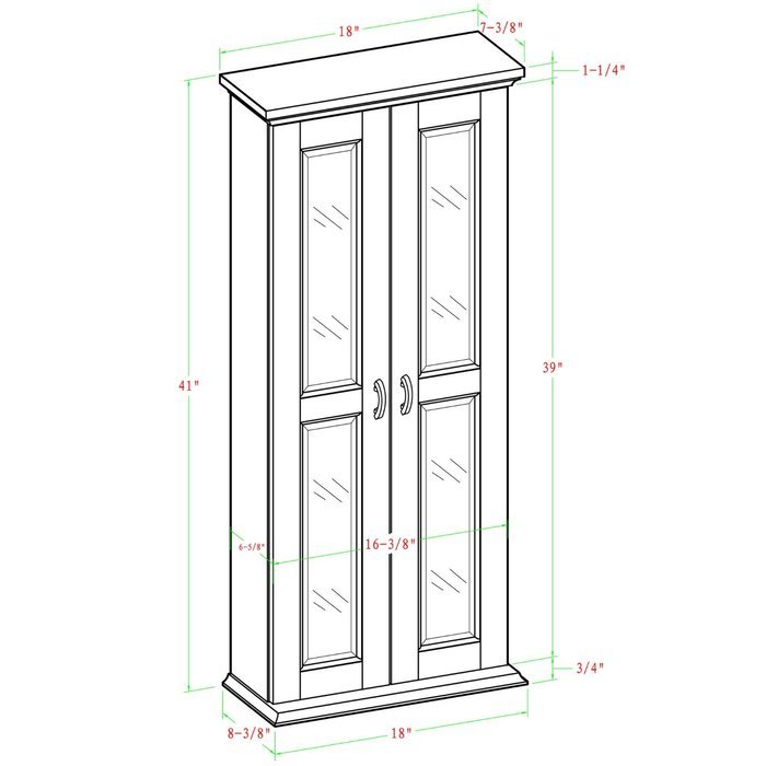 WE Furniture 41" Media Storage Cabinet, Espresso N11
