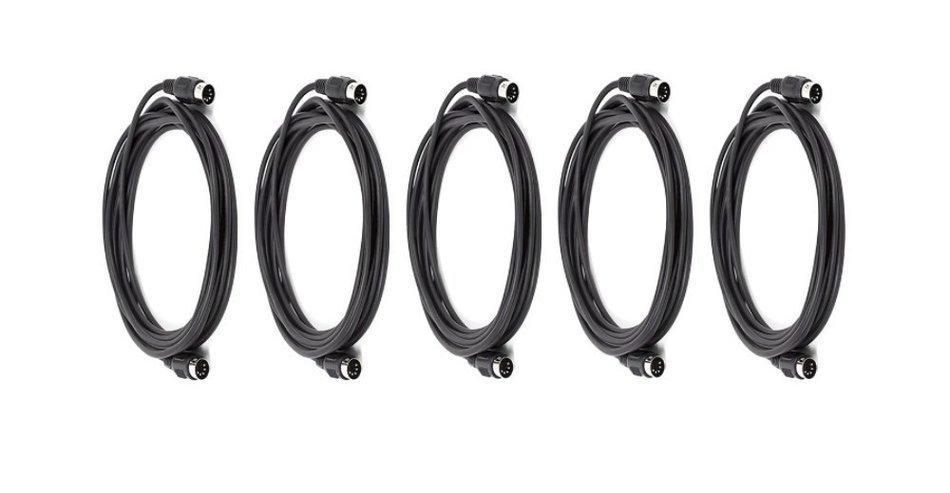 C&E 2 PCS, MIDI Cable with 5 Pin DIN Plugs, 10 Feet Black, CNE585437 N14