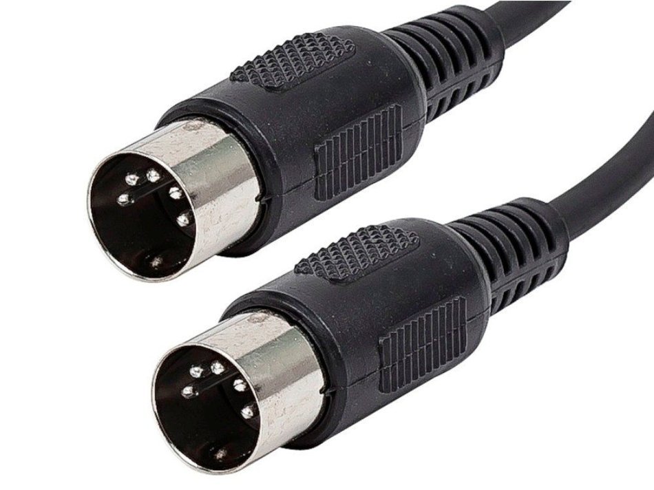 C&E 2 PCS, MIDI Cable with 5 Pin DIN Plugs, 10 Feet Black, CNE585437 N16