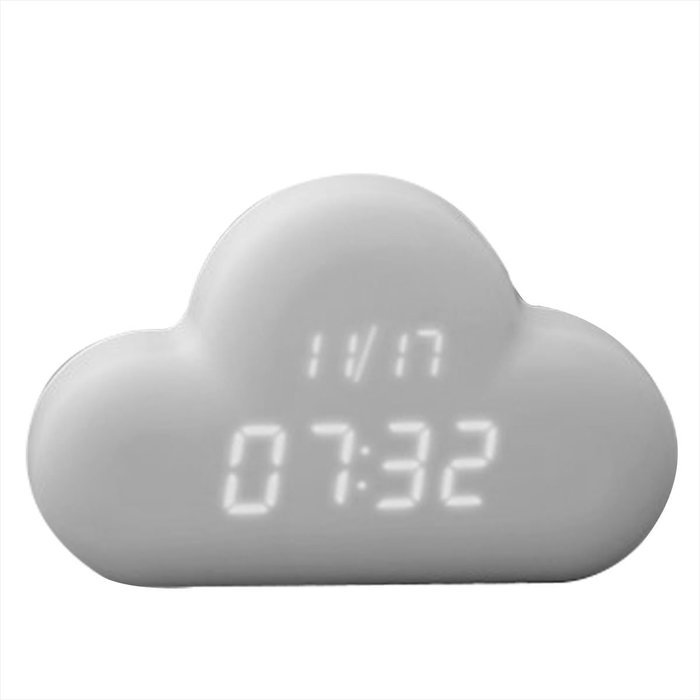 Generic Digital Clock in Cloud Shape Dark Grey