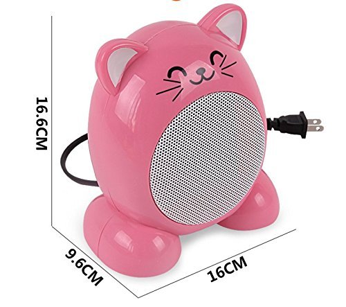 FU-FU Cute Safety Pink Cat Energy-saving Portable Heater Mini Household Office Desktop Household Electric Fan... N2