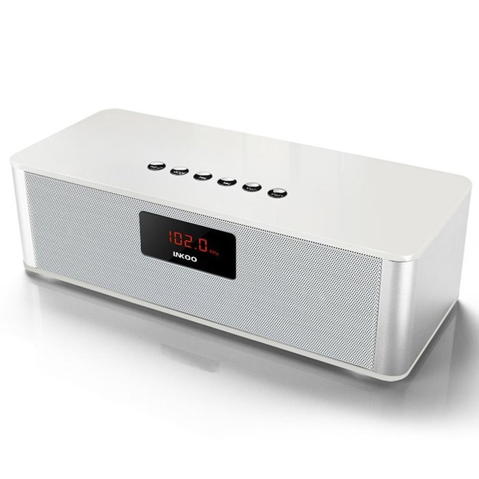 LNKOO Wireless Bluetooth Speakers Portable Stereo Hifi Music Radio Player Indoor (Silver) N6