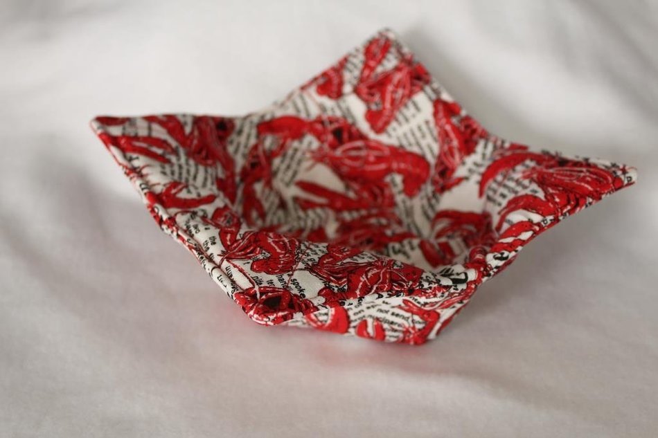 Microwave Bowl Cozy Bowl Potholder Reversible Lobster