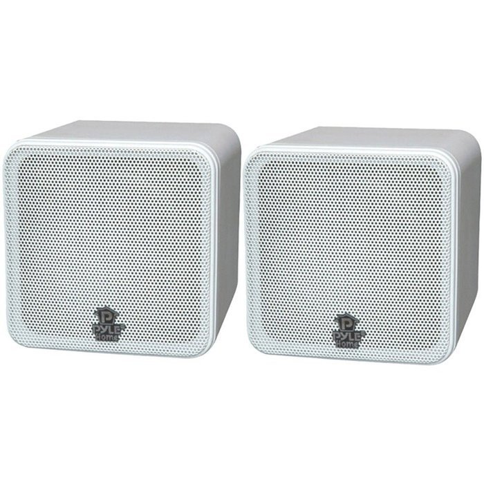 Pyle Home Pyle HOME PCB4WT 4", 200-Watt Mini-Cube Bookshelf Speakers (White)
