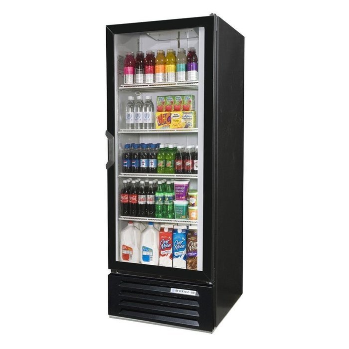 Beverage-Air MMR27-1-B-LED MarketMax 30" One Section Glass Door Reach-In Merchandiser Refrigerator with LED Lighting...