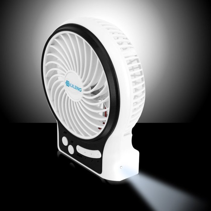 VersionTech Portable Fans Rechargeable Fans Mini USB Fans for Camping Car Office Desktop (3 Speeds, White) N12