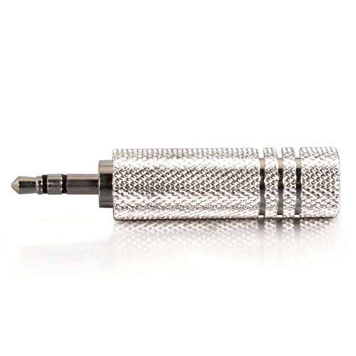 C2G/Cables To Go 40635 3.5mm Stereo Male to 6.3mm (1/4 Inch) Mono Female Adapter, Metallic Silver