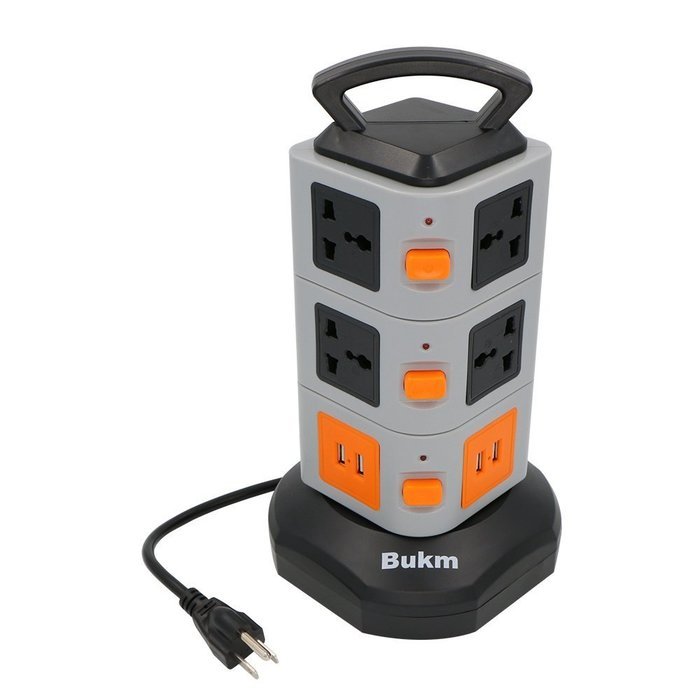 Surge Protectors USB, Bukm Smart Power Strip Tower, 4-Port USB Travel Charger Charging Station 10-Outlet Surge... N10