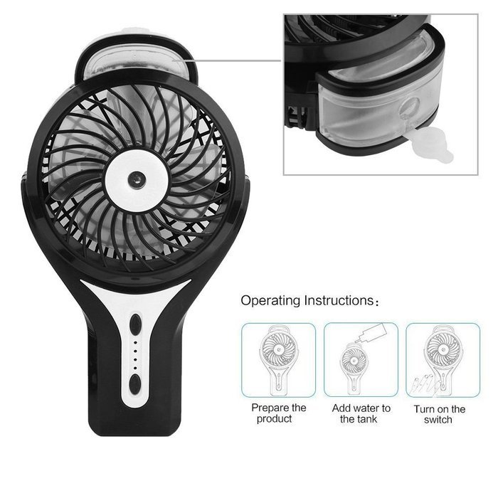 Foneso Portable Misting Fan, Mini Handheld USB Cooling Fan with Mist Humidifier for Home Office and Travel N5
