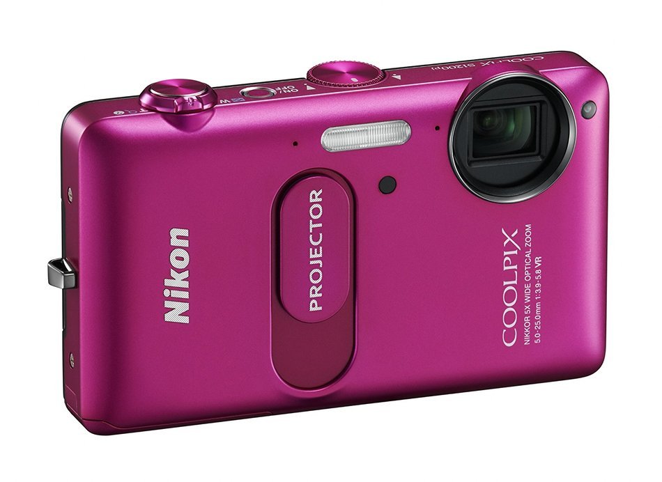 NIKON - Coolpix S1200pj Black 14.1-Megapixel Zoom Digital Camera with Built-In Projector N5
