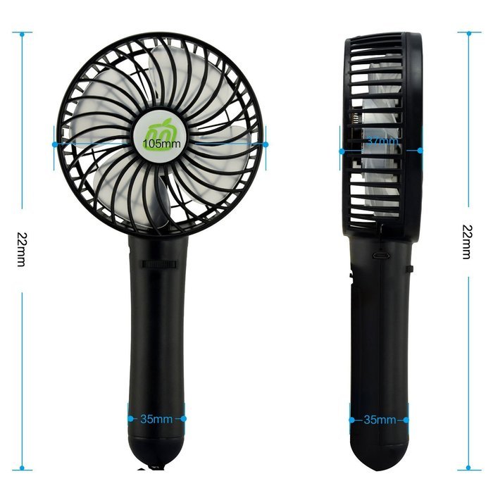 Anpress Portable Mini USB / Battery Fan Air Cooling Handheld Fan Palm-Leaf Fan Personal Cooling Fans with 18650... N15