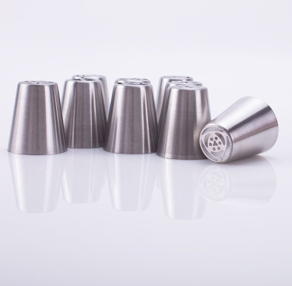 10 pcs/set Russian Icing Piping Nozzles Cake Decoration Tips Home Baking DIY Tool Tulip Rose Nozzle Tip N2