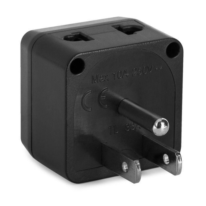 Yubi Power 2 in 1 Universal Travel Adapter with 2 Universal Outlets - Built in Surge Protector - 3 Pack - Black... N22