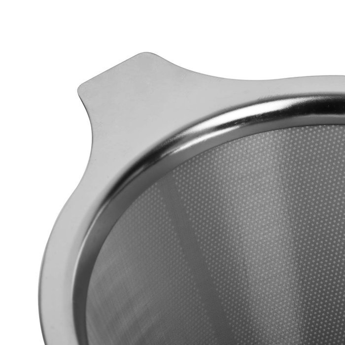 Justmysport Coffee Dripper Stainless Steel Pour Over Reusable Coffee Filter Single Cup Silver N5