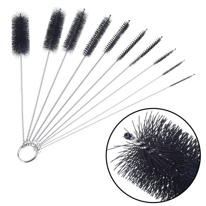eBoot 8.2 Inch Nylon Tube Cleaning Brush Set Pipe Cleaning Brushes with Protective Cap, 10 Pieces