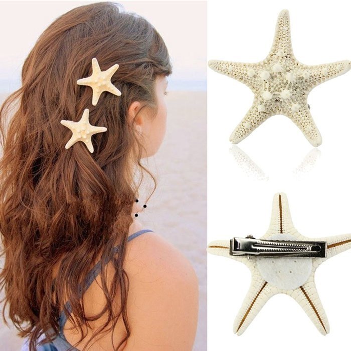 LUNIWEI New Special Design 1PC Natural Starfish Hair Clip