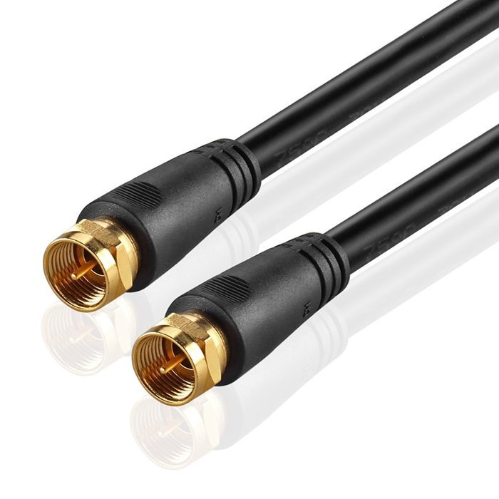 TNP Coaxial Cable (50 Feet) with F Connectors F-Type Pin Plug Socket Male Twist-On Adapter Jack with Shielded... N5
