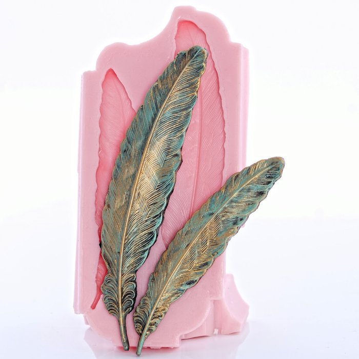 Western Feather Silicone Mold Food Safe Fondant, Candy, Gum Paste,. Craft or Jewelry Mold Resin, Clay, Flexible... N2