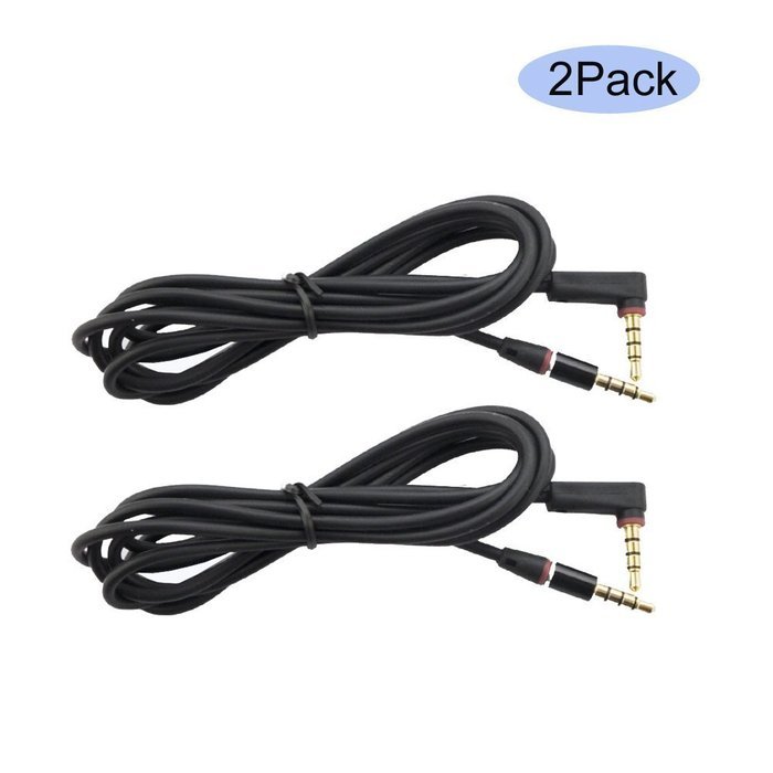 Seadream 2Pack 6 inch 4-Pole 3.5mm Male Right Angle to 3.5mm Female Stereo Audio Cable Headset Extension Cable... N4