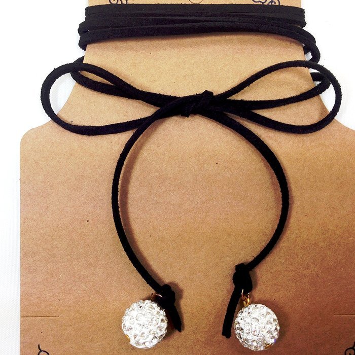 Long Lariat Y Chain Necklace Multilayer Diamonds Pendant : SP6 (Black) N3