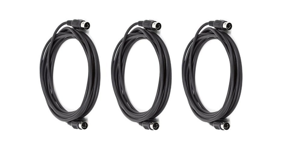C&E 2 PCS, MIDI Cable with 5 Pin DIN Plugs, 10 Feet Black, CNE585437 N17