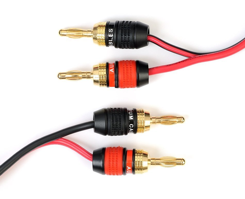 Aurum Cables 14 Gauge Speaker Wire with Pro Series Banana Plugs - 6 feet N6