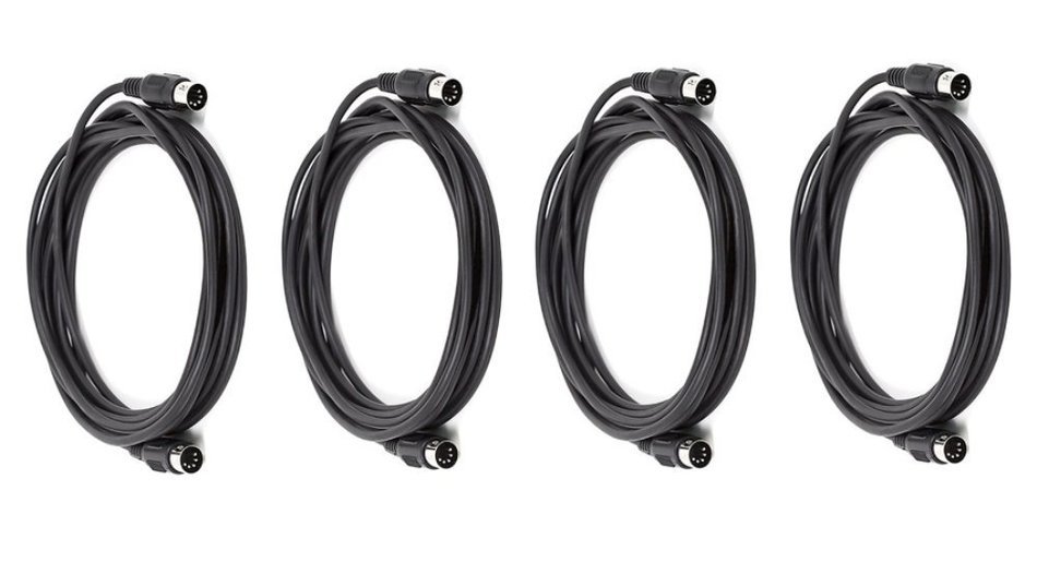 C&E 2 PCS, MIDI Cable with 5 Pin DIN Plugs, 10 Feet Black, CNE585437 N22