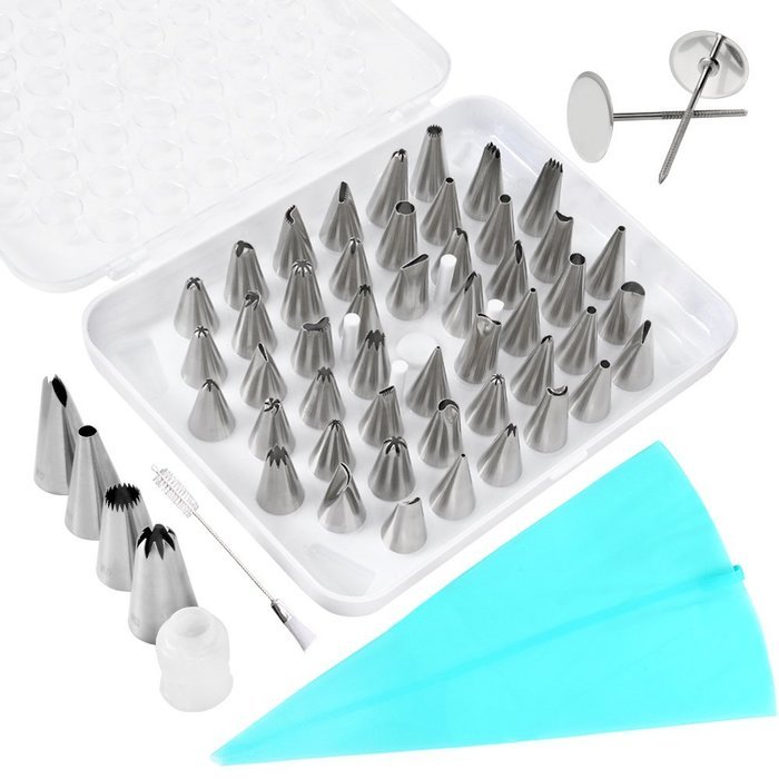 Piping Tips, MCIRCO Cake Decorating Supplies 57-piece Stainless Steel Cookies Cupcake Decorating Kits Frosting... N2
