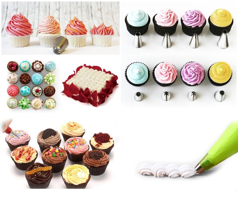 Piping Tips, MCIRCO Cake Decorating Supplies 57-piece Stainless Steel Cookies Cupcake Decorating Kits Frosting... N3