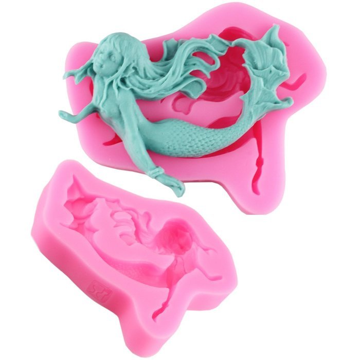 Mujiang Little Mermaid Cake Decorating Food Grade Silicone Jello Sugar Chocolate Fondant Molds