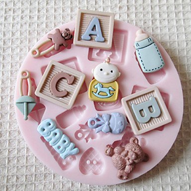 Sher ABC BABY Silicone Mold Fondant Molds Sugar Craft Tools Chocolate Mould For Cakes