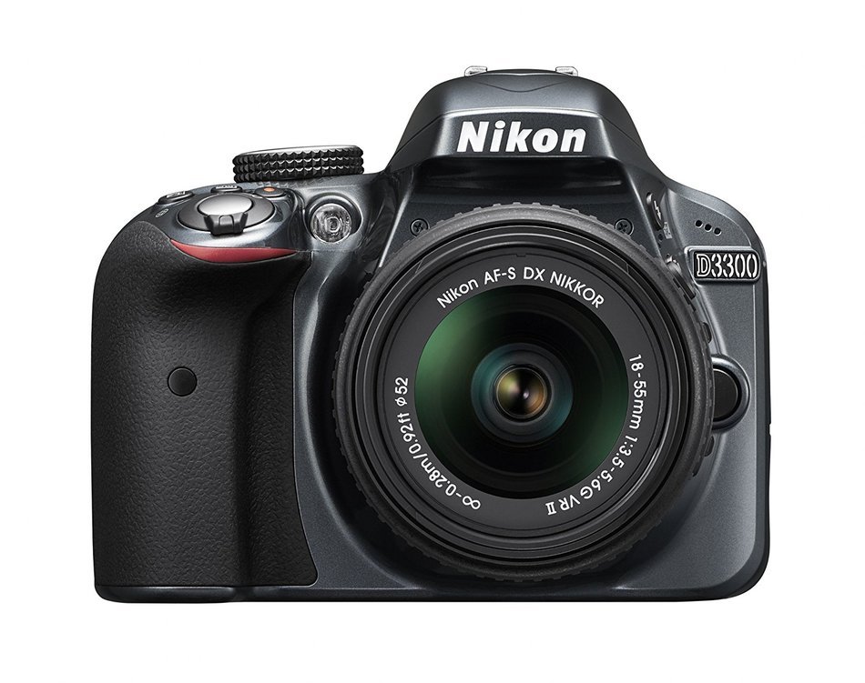 Nikon D3300 24.2 MP CMOS Digital SLR with AF-S DX NIKKOR 18-55mm f/3.5-5.6G VR II Zoom Lens (Grey) N3