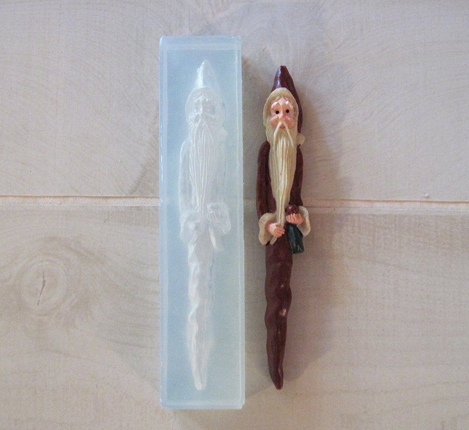 Silicone Mold for Santa Ornaments Handmade Supply 5 inches by 1 inch finished N2