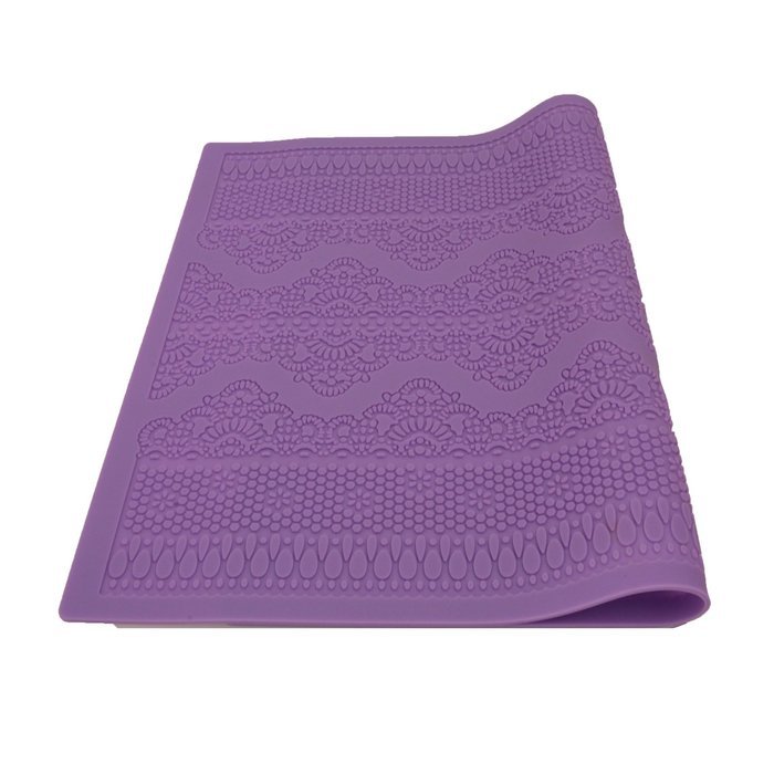 Xgunion Flower Pattern Silicone Mat Fondant Cake Lace Embossed Cake Mold Mould Purple