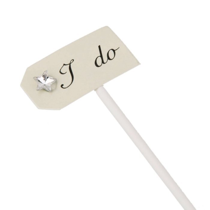 Paper Star I do Cake Topper Cupcake Pick Wedding Party Decor Pack of 10 - Beige