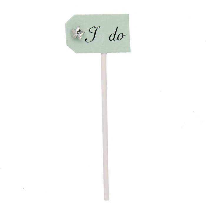 Paper Star I do Cake Topper Cupcake Pick Wedding Party Decor Pack of 10 - Beige N2