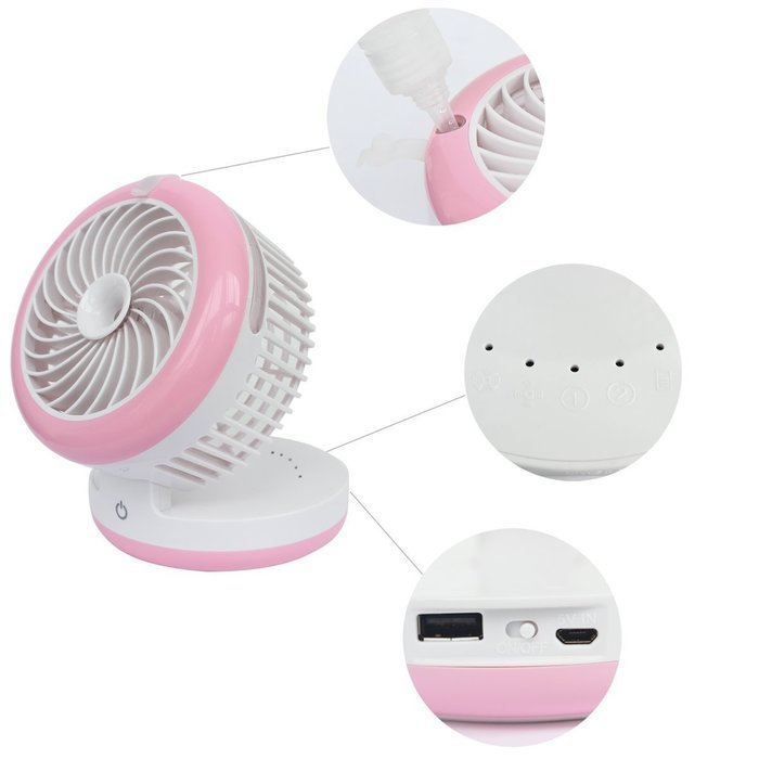 Geelyda Table Fan Portable Mini Misting Fan Humidifier USB Fan Cooling Mist Fan Rechargeable Humidifier Personal... N8