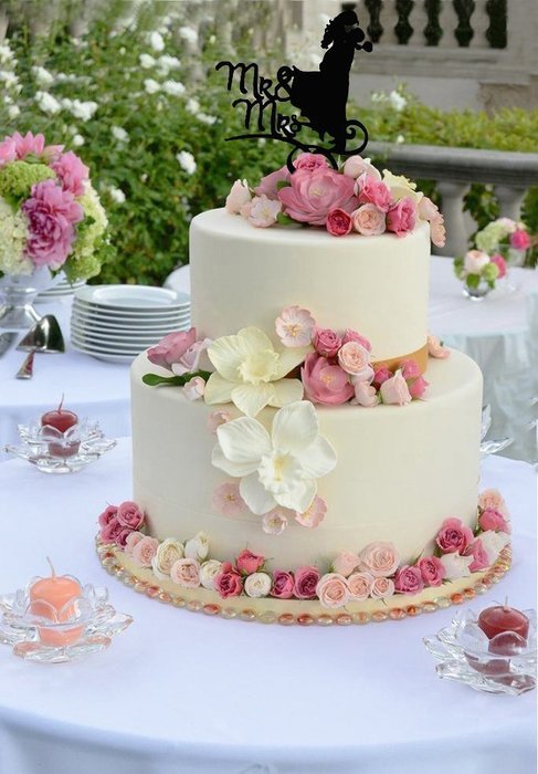 Ecape Wedding Cake Toppers Acrylic Bride and Groom Bridal Cake Toppers with Art Words Mr and Mrs for Cake Decoration N7