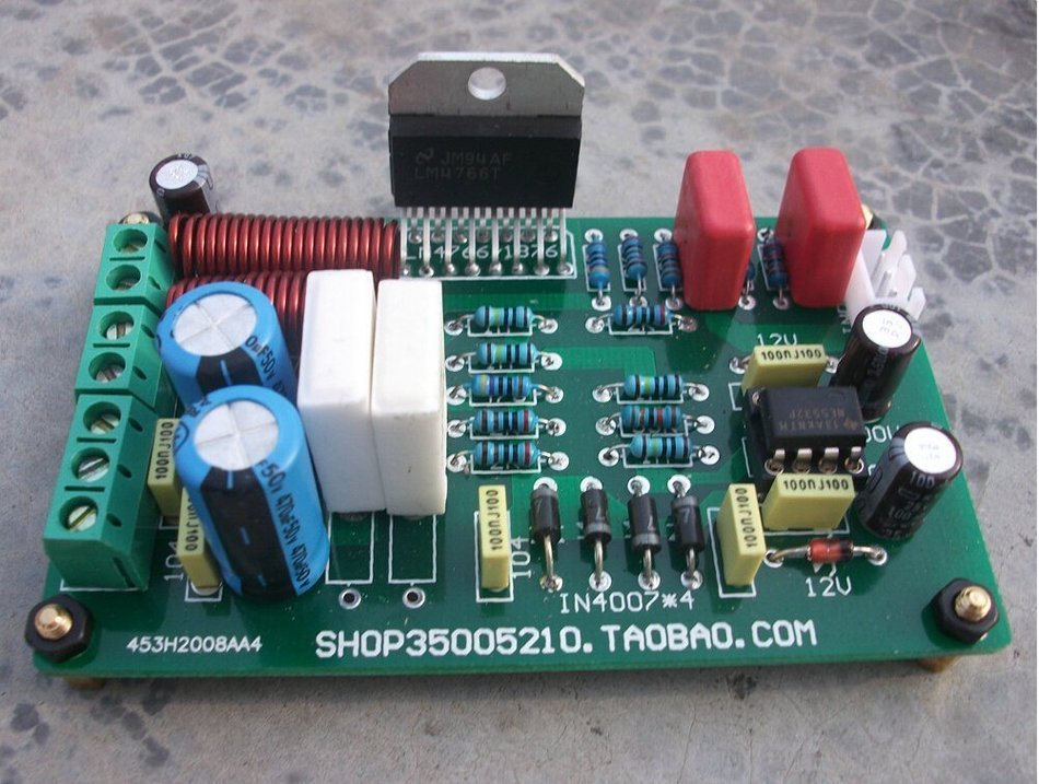 LM4766T DC servo current stereo amplifier board 2 &times; 40W &plusmn;25&mdash;&plusmn;30V
