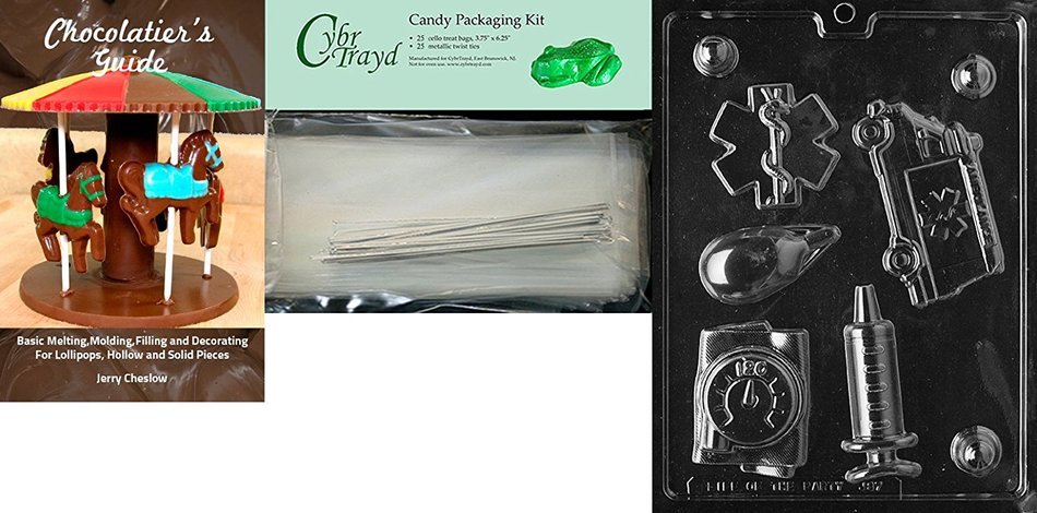 Cybrtrayd J087 EMS Kit Chocolate Candy Mold with Exclusive Cybrtrayd Copyrighted Chocolate Molding Instructions