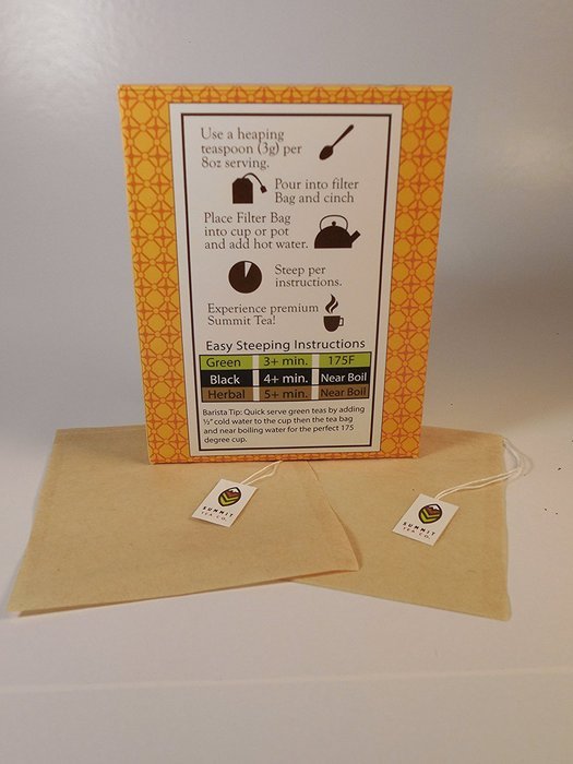 Summit Tea - Our Best Draw String Unbleached 100 Count Disposable Tea, Herb and Spice Bags