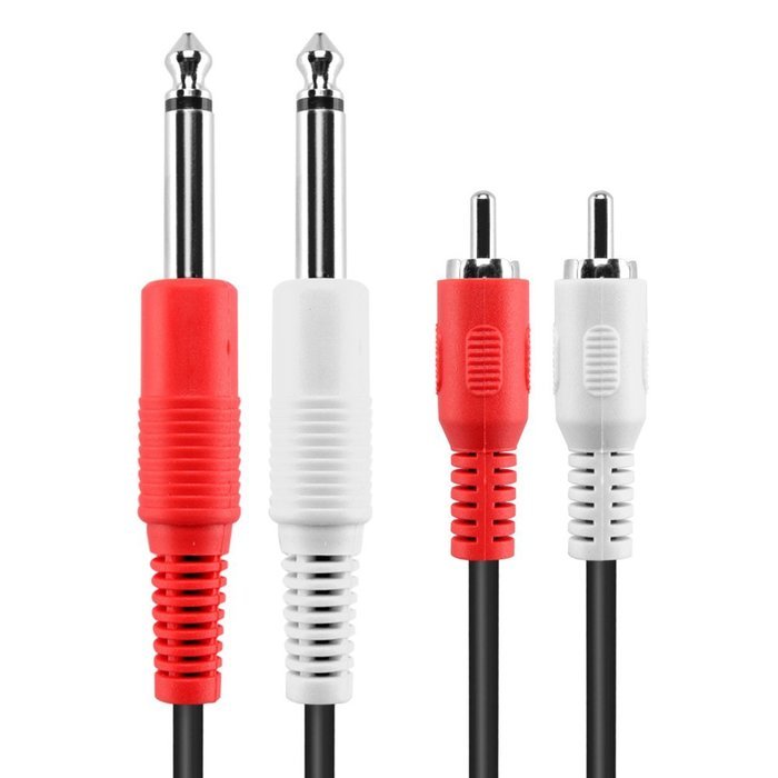 TNP Premium Dual 1/4 Inch To Dual RCA Audio Cable (6FT) - Male 6.35mm 1/4" Phono Mono to RCA Connector Wire Cord... N2